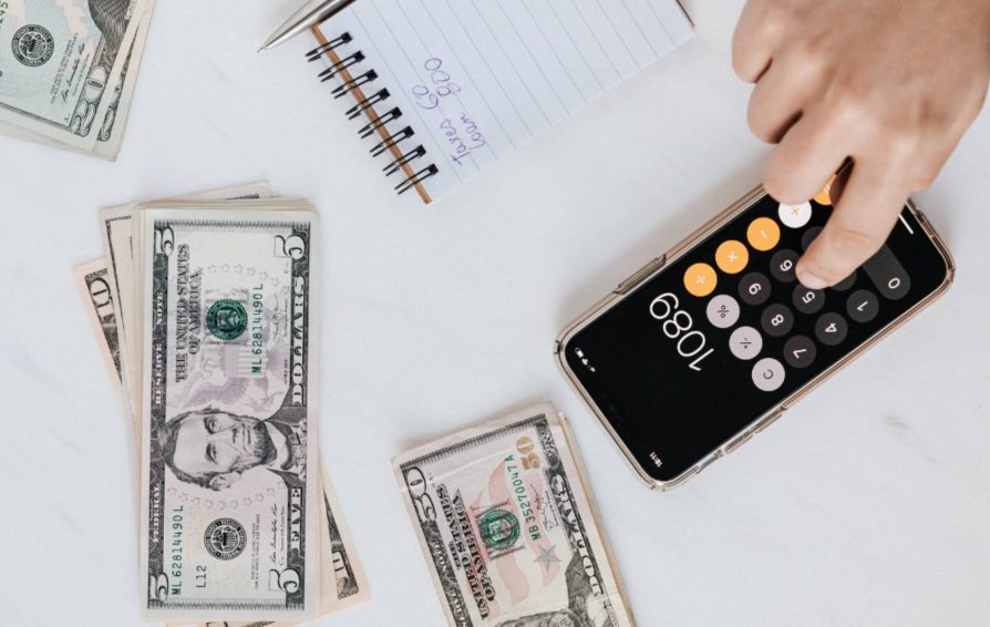 Calculating tax deductions using a phone calculator