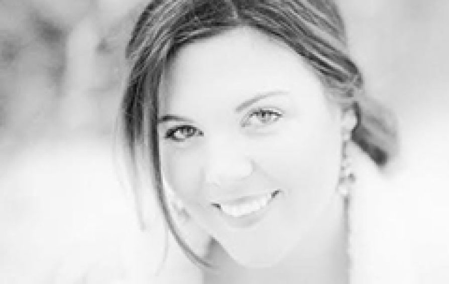 black and white image of a woman