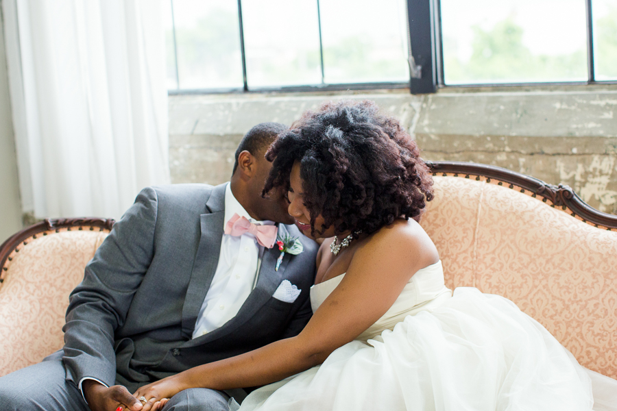 Houston Tuesdays Together (Rising Tide Society) Pantone Colors Styled Shoot, African American Bride & Groom, Groom Bow-tie
