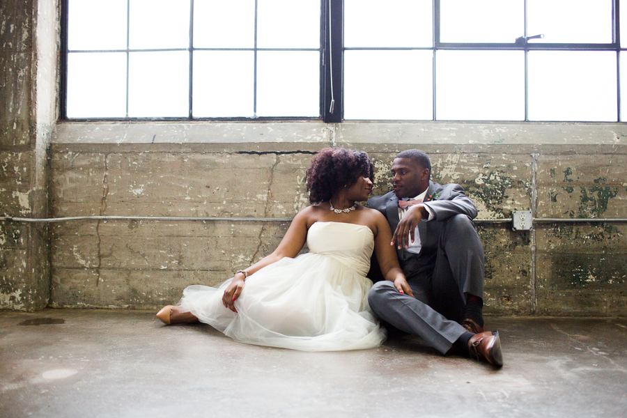 Houston Tuesdays Together (Rising Tide Society) Pantone Colors Styled Shoot, African American Bride & Groom, Industrial Wedding