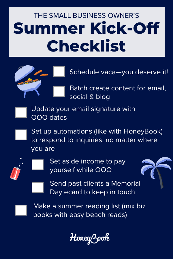 the small business owner's summer kick-off checklist - honeybook blog