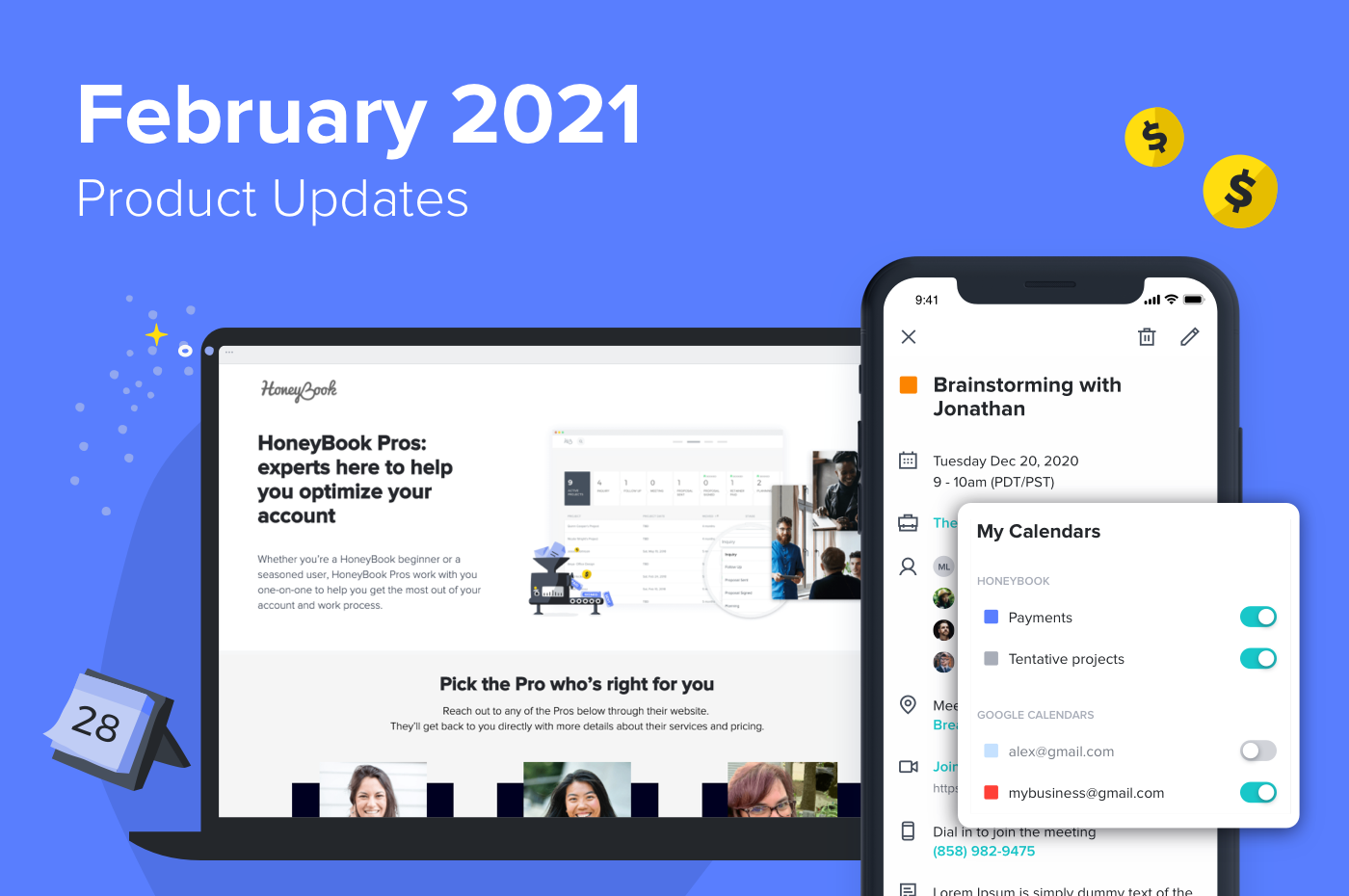 February 2021 HoneyBook Product Updates