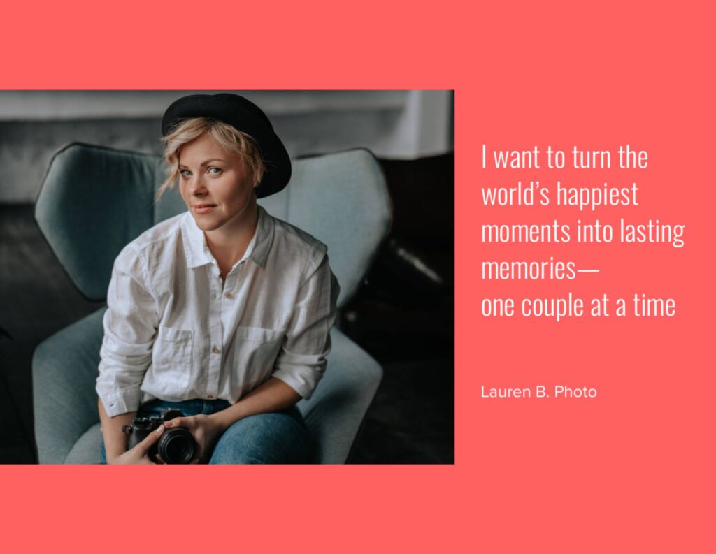 Mission statement example from Lauren B. Photo