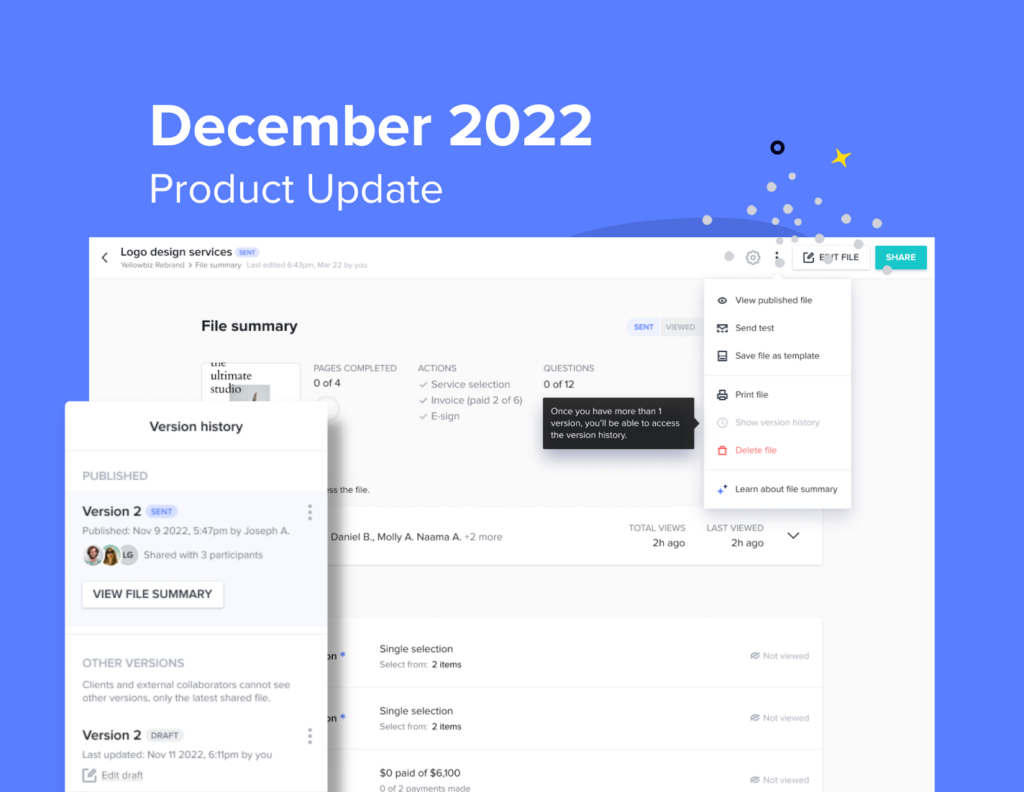 What's New at HoneyBook: December 2022