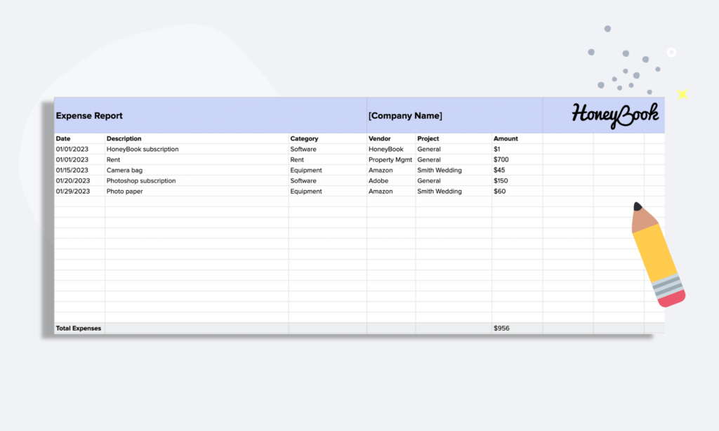 Expense report example