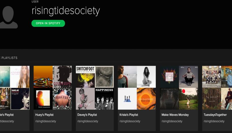 Rising Tide Society Spotify Playlists | via the Rising Tide Society